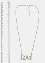 Load image into Gallery viewer, "LOVE" Rhinestone Pendant Necklace
